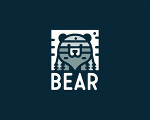 Bear logo design icon symbol vector illustration. 