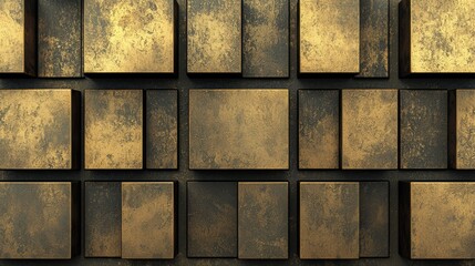 Naklejka premium Abstract Gold and Bronze Metallic Cube Texture Background