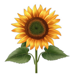 Obraz premium Yellow flower sunflower isolated on white transparent background