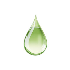 A vivid green droplet of liquid representing nature and freshness., isolated on a transparent background.