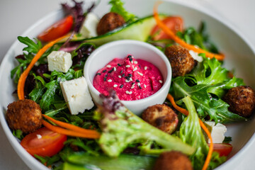 Salad with beetroot pure 