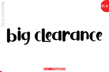 Big Clearance Special Offer Text Banner Design Typography Template