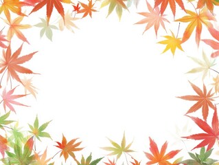 Obraz premium Autumn Maple Leaves Frame White Background