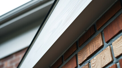 White Soffit and Red Brick Wall Detail