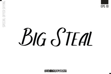 Special Offer Typography Text Script Lettering Design Big Steal.