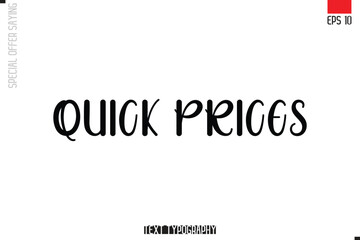 Typography Lettering Special Offer Design For Advertising Quick Prices