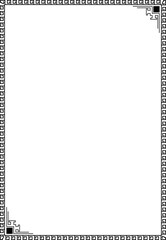 Decorative border frame. Abstract black and white ornament. Vector border frame.