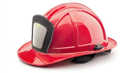 Bright Red Firefighter Helmet Ready for Action