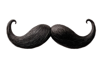 Stylized black mustache illustration on a transparent background