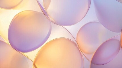 Soft lavender circles gracefully overlap, creating an enchanting visual effect. Light filters through, painting a serene canvas brimming with calm and creativity