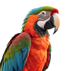 Fototapeta premium Tropical parrot on transparent background
