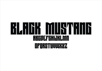 Black Mustand font for logo and headline. Isolated vector typeset