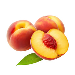peaches isolated on white or transparent png