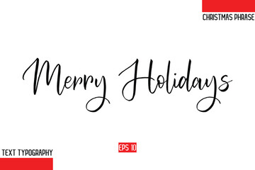 Christmas Gift Text Saying Typography Merry Holidays
