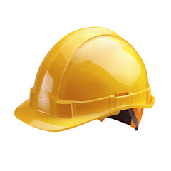 Fototapeta premium Yellow safety construction helmet isolated on white transparent background