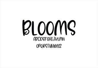 Blooms font for logo and headline. Isolated vector typeset