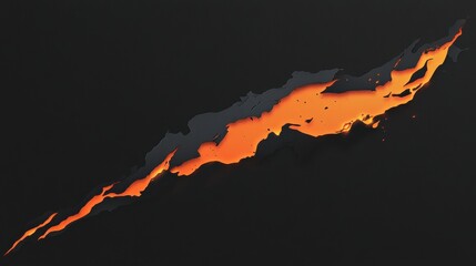 Abstract fiery lightning bolt shape on dark background design