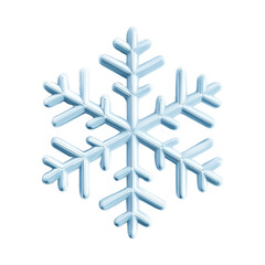 Stylized blue snowflake design on a transparent background