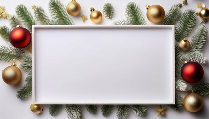 white empty background with a chrismas decorations copy space for text isolated on white background