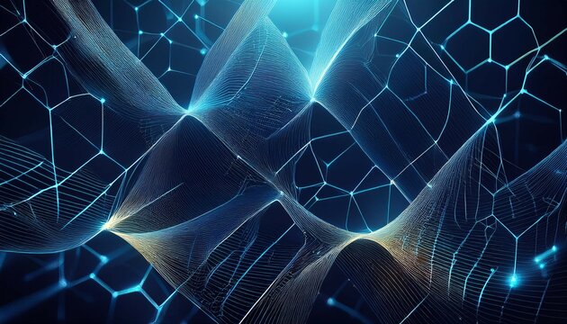 fondo abstracto de tecnologia y ciencia malla o red con lineas y formas geometricas