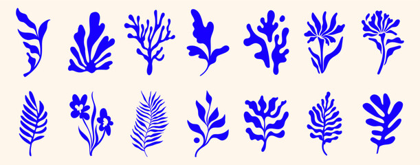 Vector simple minimal illustrations, simple wavy and groovy. hand drawn naive style, flowers and plants, floral botanic design templates, frames and modern wall art 