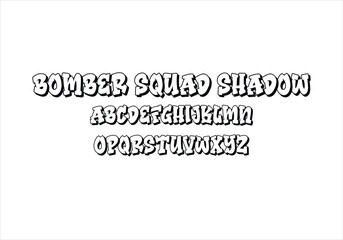 Obraz premium Bomber Squad Shadow font for logo and headline. Isolated vector typeset