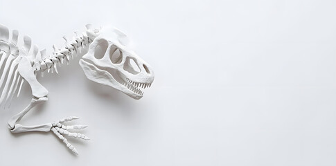 Obraz premium Realistic 3d Dino skeleton isolated on white background