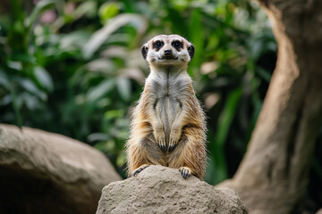 Person watching animals in a wildlife park generative ai