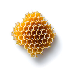 Honeycomb, top view, isolated on white background