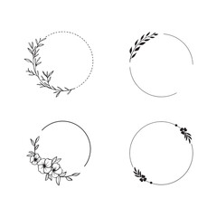 Elegant Floral and Minimalist Circular Frame Set.