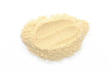 Almond flour pile isolated on white background