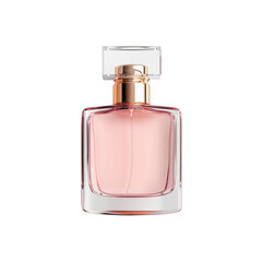 Elegant pink perfume bottle with a sleek design