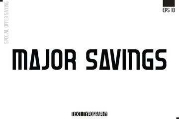 Typography Lettering Special Offer Design For Advertising Major Savings