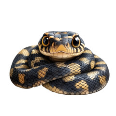 Fototapeta premium Cute Snake Illustration, Transparent Background, Copy Space