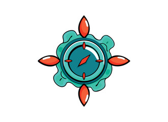 Colorful Abstract Compass Illustration
