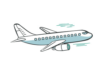 Vector Illustration of Airplane Cartoon - Aviation Clipar