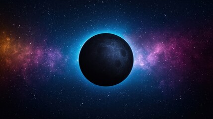 Obraz premium Celestial Body in a Vibrant Nebula Cosmic Landscape