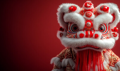 happy chinese new year, cute chinese traditional lion dance