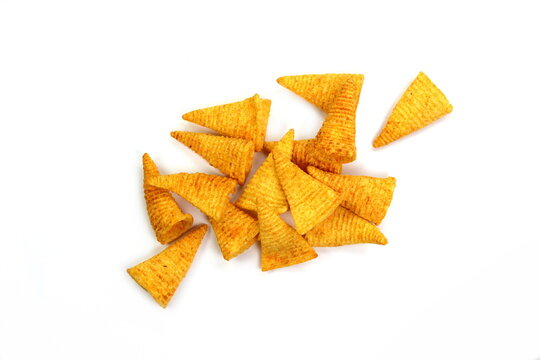 cone corn chips isolated on white background