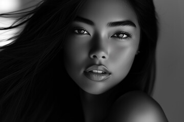 Beautiful skin woman face, healthy beauty skincare and cosmetics for adverstising. Generative Ai.
