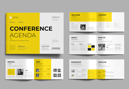 Conference Agenda Template in Landscape