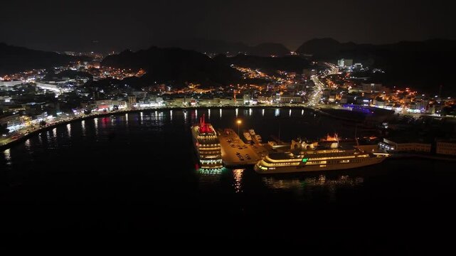 Sultanate of Oman Muttrah at night
