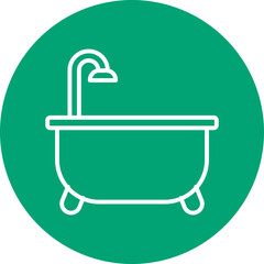 Bathroom Renovation line circle icon