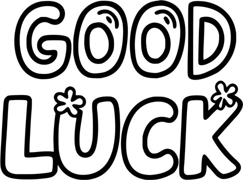 Good luck in outline icon style, congratulate theme.