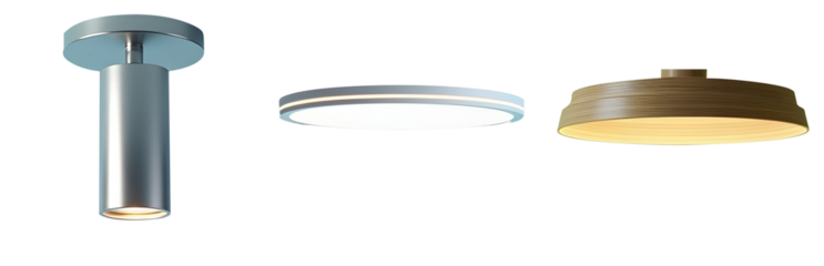 Sleek, modern ceiling lights illuminate any space with style and sophistication.  Perfect for contemporary interiors!, cut out,transparent background