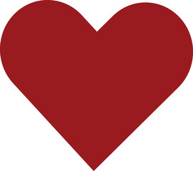 Red love icon in white background