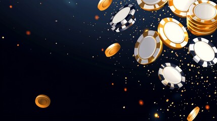 Fototapeta premium abstract jackpot bonus effect on dark background concept, Gold and white vector graphic style
