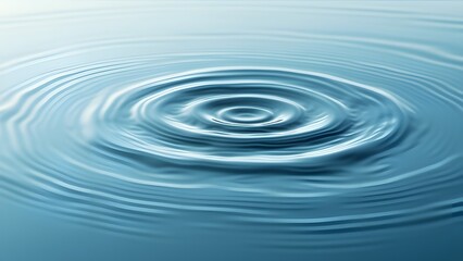 Abstract Calming Blue Water Ripples, Serene Concentric Circles, Peaceful Reflections in White