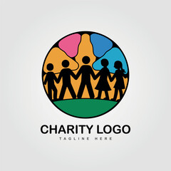 Modern Charity Community Logo Design Template Nonprofit Organization Group Logo Concept Illustration