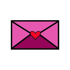 Pink love mail icon. Valentine, love.